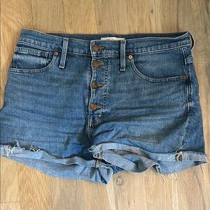 Madewell Blue Jean Shorts with Button Fly